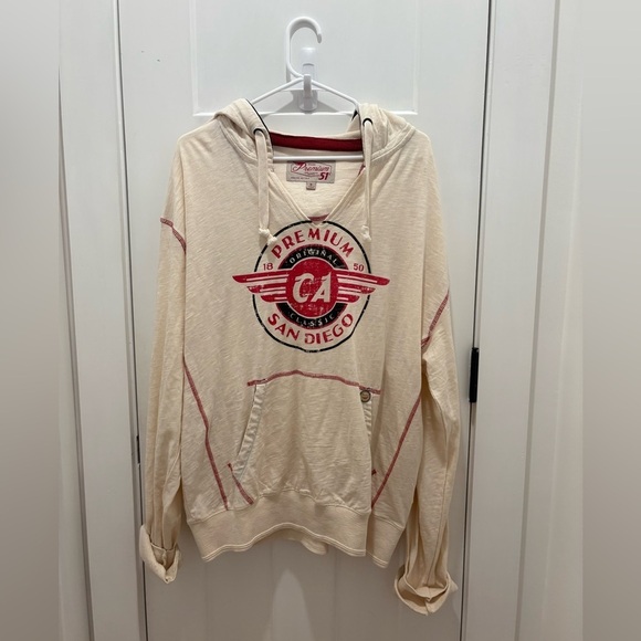 Long Beach Premium Sweater Red Thread Series Size XL Pull Over Streetwear Hooded - Picture 1 of 6